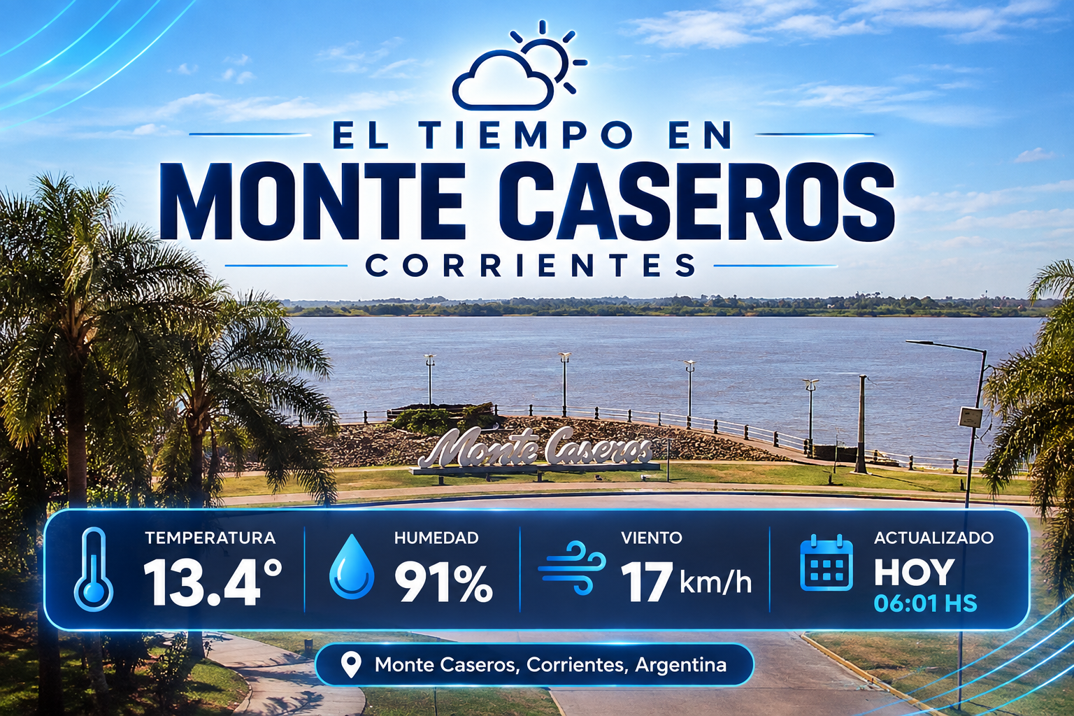 Monte Caseros se prepara para una semana mayormente estable y con temperaturas agradables